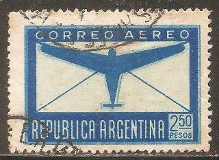 1940 Argentina: Scott C42 - Air Mail - Airplane (2.  50p - Dark Blue) - photo