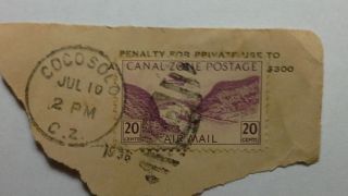 1936 Canal Zone Postage Air Mail 20 Cents Stamp photo