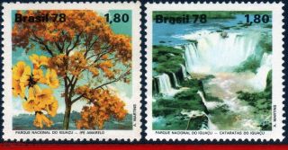 1574 - 75 Brazil 1978 Iguacu National Park,  Tree,  Dams & Falls,  Mi 1668 - 69, photo