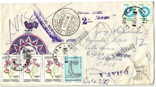 Santa FÉ - Chile Inflation Airmailregistered Postage Lapsed Unclaim Returned photo