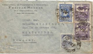 Brazil1941 Airmail Rio De Janeir - Montevideo Postage photo
