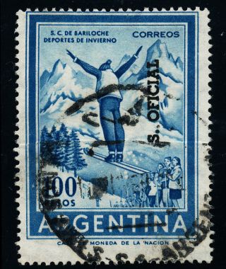 N298 Argentina 1965 Sg.  O.  1045 100p Ski Jumper - Official photo