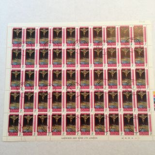 Guyana Easter 1968 Stamp - Complete Sheet (scott 54),  Cancelled To Order (cto) photo