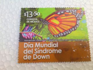 Mexico Stamp 2012 Dia Mundial Del Sindrome De Down Butterfly,  Mexican photo