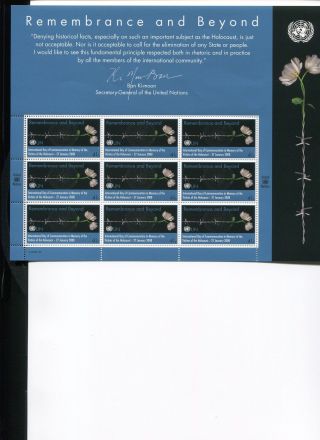 Special 9 Stamp Sheetlet Of Newyork &un Of The Holocaust Rememberan​ce,  200 photo