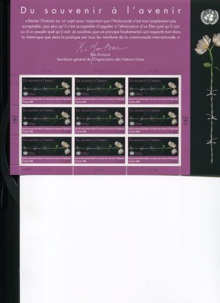 Special 9 Stamp Sheetlet Of Geneve & Un Of The Holocaust Rememberance,  2008 photo