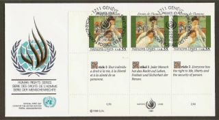 Un Geneva 180 Human Rights,  40th Mibfdc (3+3 Labels) photo