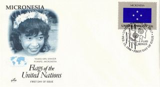 United Nations 1998 Flag Series Micronesia Artcraft First Day Cover Shs photo