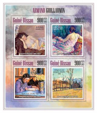 Guinea - Bissau 2013 Guillaumin French Artist 4 Stamp Sheet Gb13510a photo