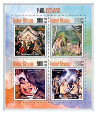 Guinea - Bissau 2013 French Artist Paul Cezanne 4 Stamp Sheet Gb13509a photo