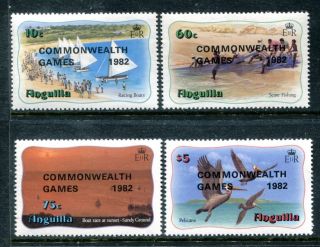 Anguilla 507 - 510 12th Commonwealth Games 1982,  Overprinted.  Boats X16261 photo