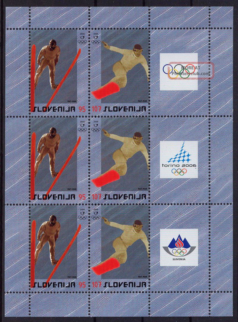 Slovenia Winter Olympic Games Torino 2006 Miniature Sheet Michel 574 - 575 Sports photo