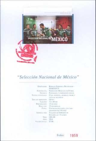 MÉxico) Brochure With Vandeleta,  Selection Of Mexican Futbol,  Brazil 2014 photo