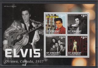 St Vincent & The Grenadines 2013 Elvis Presley 4v M/s Ottawa Canada 1957 photo