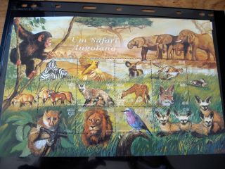 Angola Safari Animals Including Wild Dog 2000 Minisheet photo