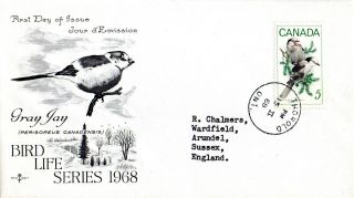 Canada 15 February 1968 Bird Life Gray Jay First Day Cover Cds photo
