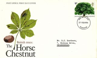 27 February 1974 The Horse Chestnut Tree Po First Day Cover Glasgow Fdi photo