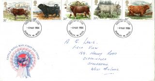 6 March 1984 British Cattle Royal Mail First Day Cover Dudley W Midlands Fdi photo