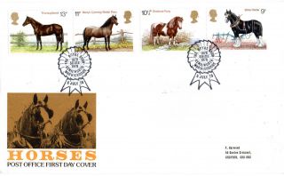 5 July 1978 Shire Horses Post Office First Day Cover Royal Show Kenilworth Shs photo