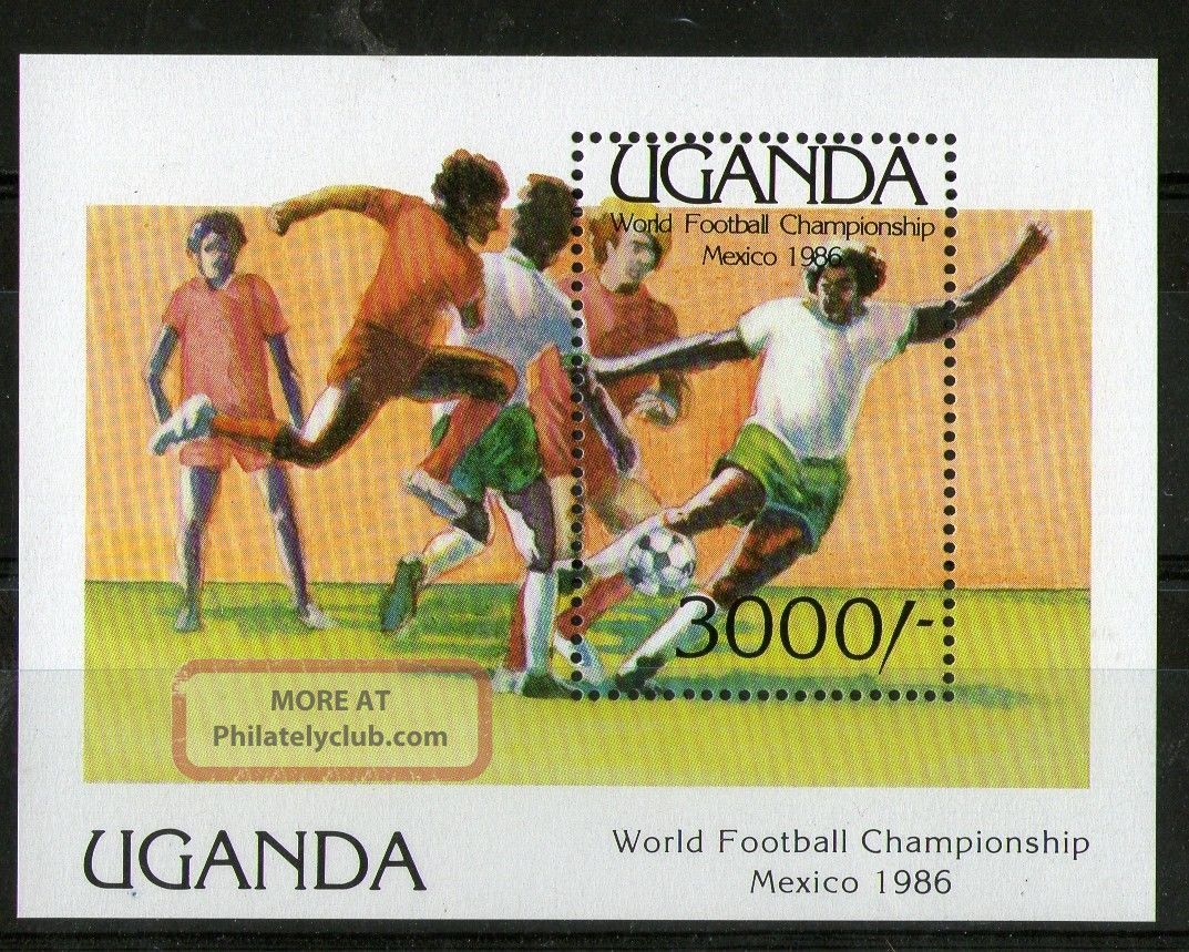 Uganda 1986 Mexico Football World Cup 3000/ - Miniature Sheet British Colonies & Territories photo