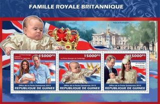 Guinea - 2013 British Royal Family - 3 Stamp Sheet - 7b - 2285 photo