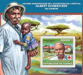 Guinea - 2013 Schweitzer 100th Anniversary - Souvenir Sheet - 7b - 2280 photo