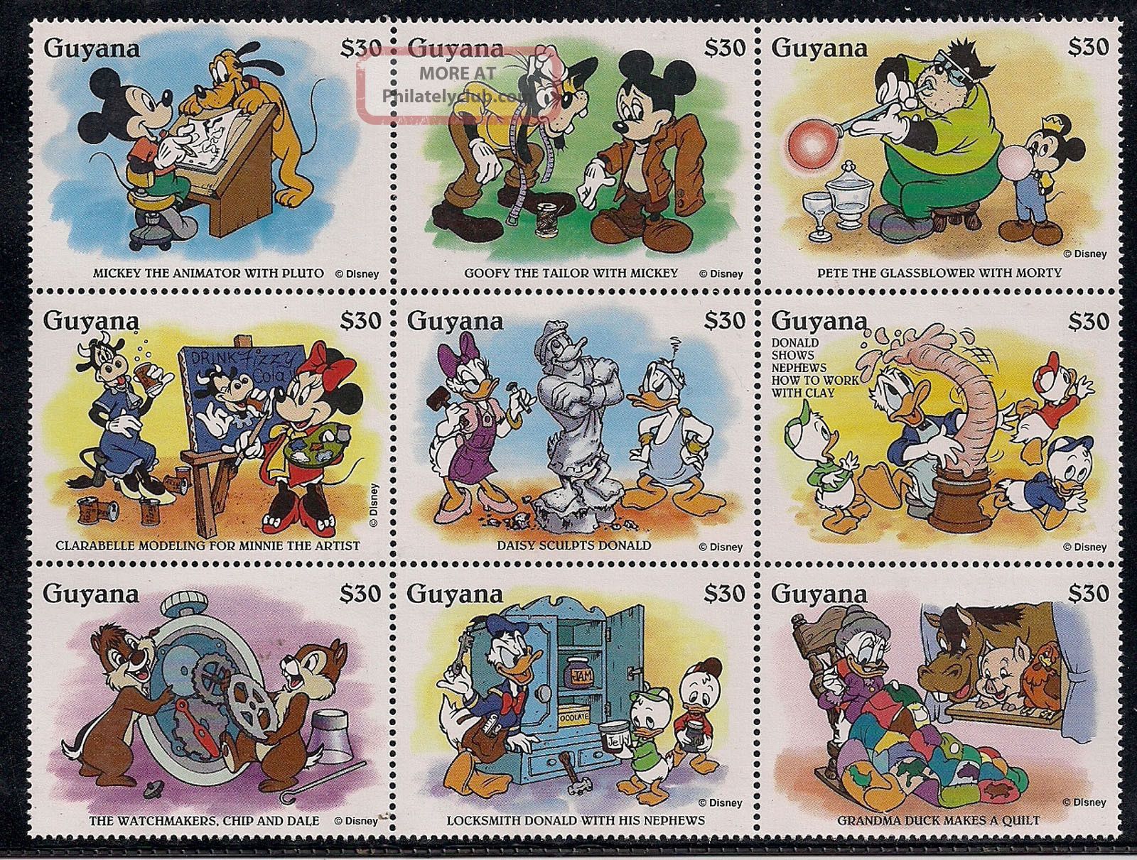 Guyana 1996 - Walt Disney - - Vf 3670 - 8 Topical Stamps photo