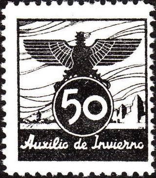 Stamp Label Spain Wwii Poster Cinderella Civil War General Franco photo