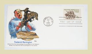Ruth5522 (30) First Day Cover,  American Sculptor Frederick Remington photo