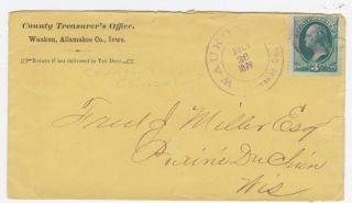 Waukon Iowa 1878 Allamakee County Postmark On Cover photo