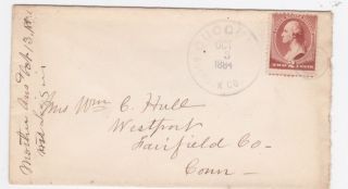 Quogue York Suffolk County 1884 Postmark On Cover photo