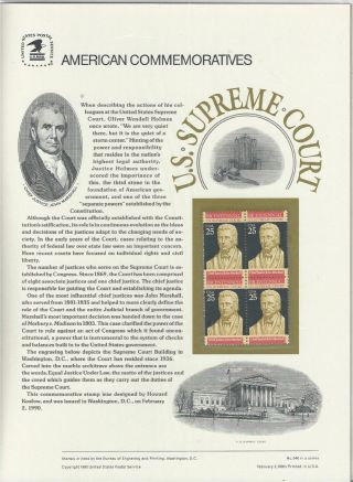 2415 U.  S.  Supreme Court Bicentennial 1990 Commemorative Panel photo
