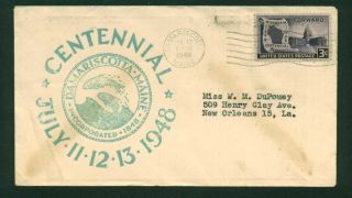 Postal Cover,  Damariscotta,  Maine,  Centennial,  1948 photo