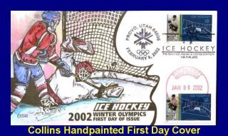 Collins Hand Painted 3554 2002 Winter Olympics Ice Hockey Salt Lake City Utah photo