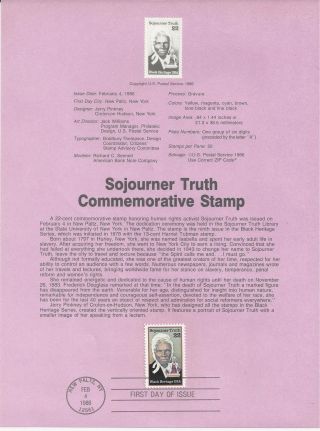 2203 Sojourner Truth,  Black Heritage Series 1986 Souvenir Page photo