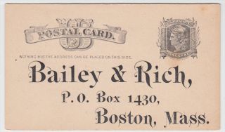 Boston Ma Bailey & Rich 1880 ' S Advertising Card photo