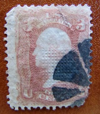 94 Strong Grill Fancy Cancel 1867 Issue 19th Century Usa Stamp D731 photo
