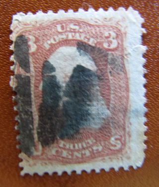 94 Grill Interesting Fancy Cancel 1867 Issue 19th Century Usa Stamp D735 photo