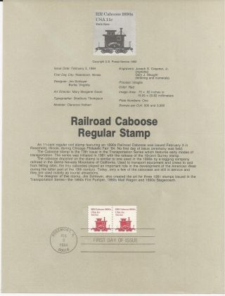 1905 Railroad Caboose Coil 1984 Souvenir Page photo