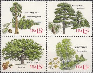Stamp Us Sc 1764 - 7 Block 1978 American Tree Nature photo