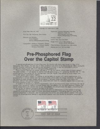 2115b Flag & Capitol Pre - Phosphored Souvenir Page photo