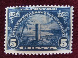 1924 Us 5 Cent Stamp,  616,  Huguenot - Walloon Tencentenial,  Cat.  $65.  80 photo