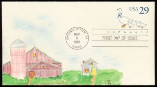 1991 Postal Envelope 29c Geese First Day Cover G6 photo