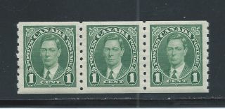 King George Vi 1 Cent Coil Strip Of 3 238 Nh photo