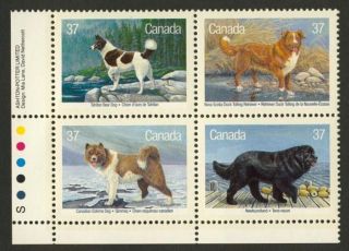 Canada 1220a Bottom Left Plate Block Dogs photo
