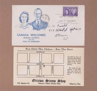 Canada Post 1951 Princess Elizabeth/duke Of Edinburgh Royal Visit Day Of Issue photo
