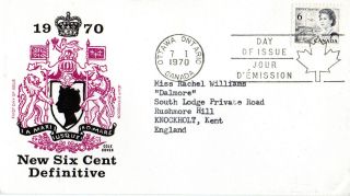Canada 7 January 1970 6c Definitive First Day Cover Machinecancel photo