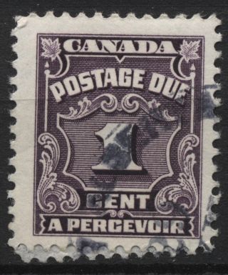 Canada J15ii 1c Dark Violet Fluorescent Paper - Forth Postage Due Issue Of 1935 photo