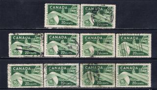 Canada 362 (1) 1956 20 Cent Green Paper Industry 10 photo