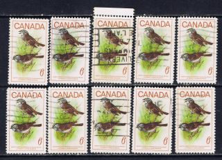 Canada 496 (1) 1969 6 Cent Canadian Birds - White - Throated Sparrow 10 photo